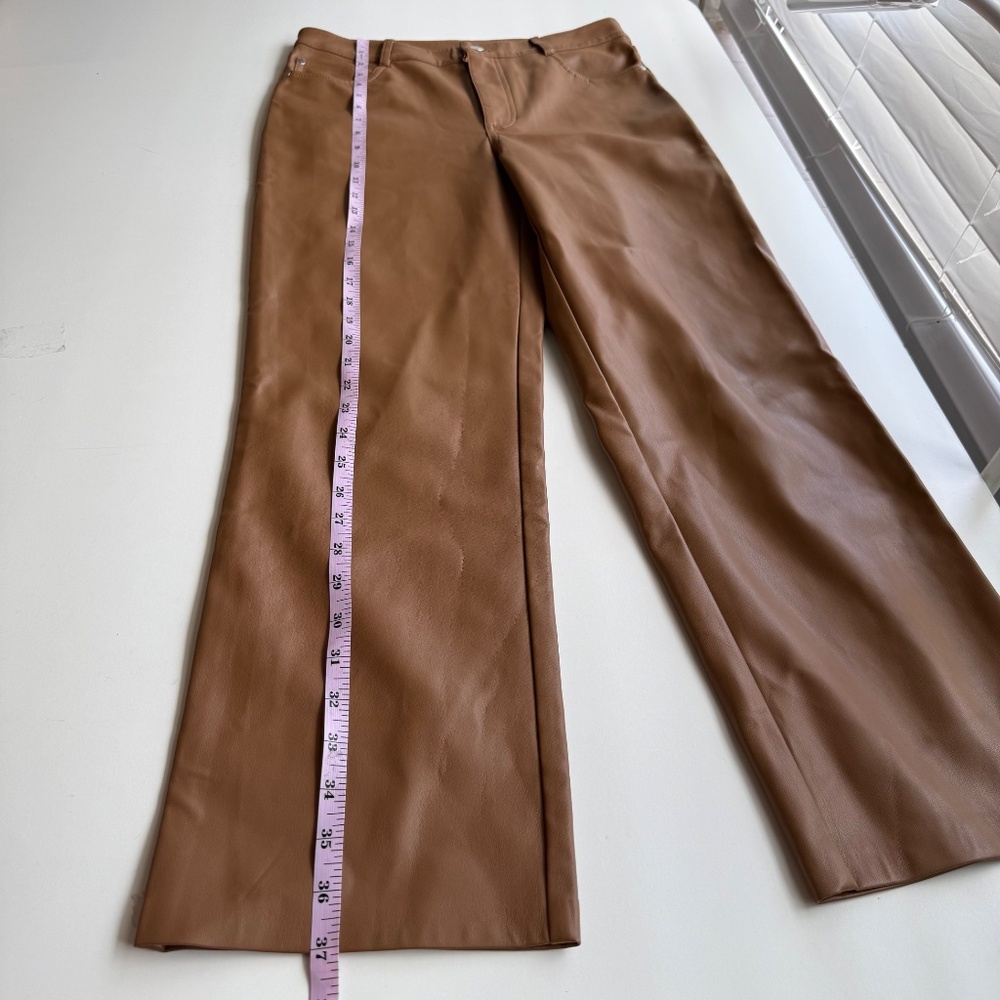 *Cami NYC Womens Hanie Caramel Brown Cropped Bootcut Vegan Leather Pants - Picture 12 of 14